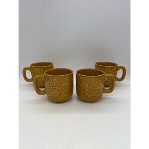 HiEnd Accents Handcrafted Stoneware Coffee Mugs Brown Set of 4